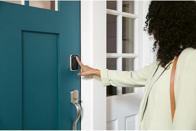 Yale Assure Lock 2 Touch Deadbolt, Satin Nickel Key-Free Smart Entry Door Lock with Bluetooth Connected Keypad and Fingerprint Scanner for Code Entry (No Wi-Fi), YRD430-F-BLE-619