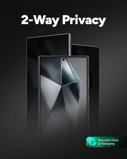 ZAGG InvisibleShield Glass Elite Screen Protector for iPhone 14 Pro Max, 2-Way Privacy, Reinforced Edges, 5X Shatter Protection