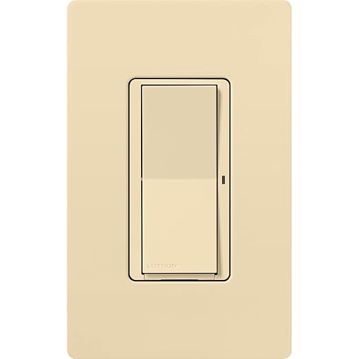 Lutron Claro Smart Light Switch for Caseta Lighting, for LED Lights, Fans, 5 Amp, Single-Pole/3-Way, Neutral Required, DVRF-5NS-IV, Ivory