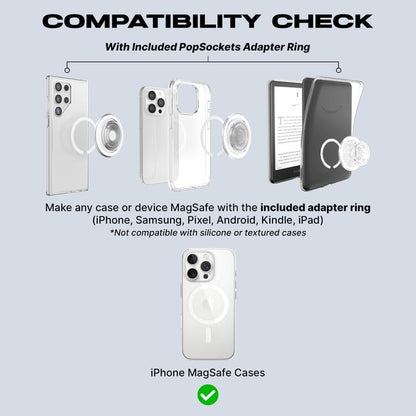PopSockets Phone Grip for MagSafe with Kickstand, Magnetic Stand, Swappable Top, Secure Hold for iPhone MagSafe Cases, Phone & Tablet Grip - Blanchette Red