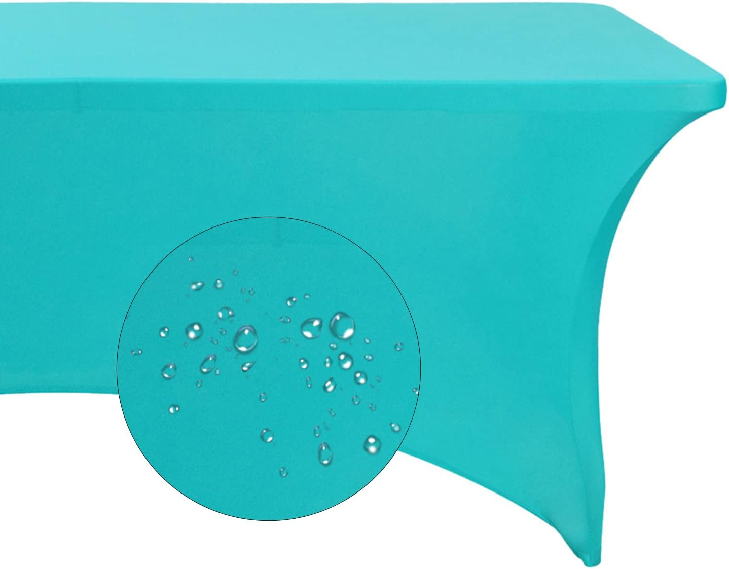 Spandex 8ft Waterproof Table Cover for Party,Wedding, Banquet, and Events(Turquoise)