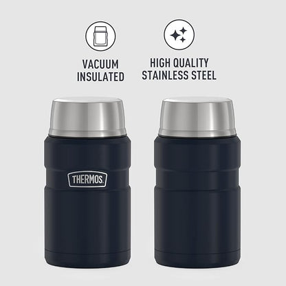 THERMOS Stainless King Vacuum-Insulated Food Jar, 24 Ounce, Midnight Blue (Pack of 4)