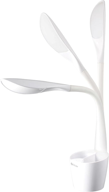 OttLite LED Desk Lamp Space Organizer with Flexible Neck Height - 4 Brightness Settings with Touch Activated Controls, Energy-Efficient Natural Daylight LEDs for Home Office, Desk, & Dorms