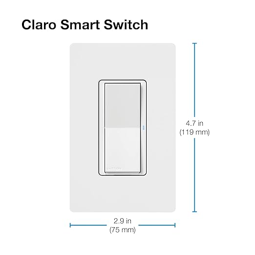 Lutron Claro Smart Light Switch for Caseta Lighting, for LED Lights, Fans, 5 Amp, Single-Pole/3-Way, Neutral Required, DVRF-5NS-BR, Brown