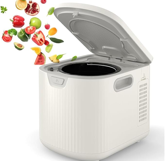 2.5L Fully Automatic Kitchen Compost Bin,Indoor Electric Food Waste Recycler with One-Click Cleaning & LED Display,Fast Fermentation to Organic Fertilizer,Eco-Friendly Countertop Composter