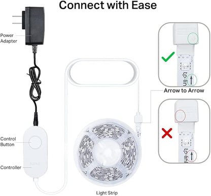 Kasa Smart LED Light Strip, 16.4ft WiFi LED Strip Works with Alexa, Google Home, SmartThings, High Brightness with 16 Million Colors, RGB, Grouping, Adjustable Length, Up to 25,000 Hours (KL400L5)