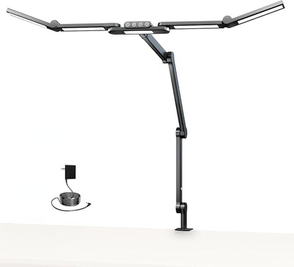 NEEWER Basics 32.5" Clip On Desktop LED Light for Home Office, 23W LED Architect Clamp Lamp with 5 Light Bars, Dimmable Lighting for Computer Drafting Table Desk Video Conference Atmosphere, DL01