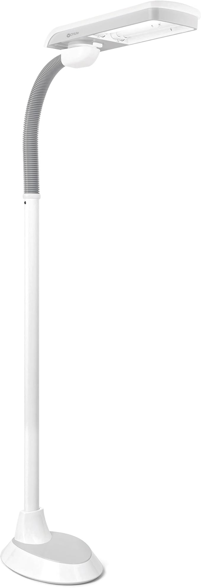 OttLite Standing Floor Lamp with Adjustable Neck, Pivoting Shade Multiuse Daylight Floor Lamp Light - 36w Fluorescent Natural Daylight - Modern Home Decor, for Living Room, Reading, Dorm & Office