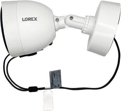 Lorex Indoor/Outdoor 4K Ultra HD Smart Deterrence CVI Wired Add-On Bullet Security Camera | Color & IR Night Vision | Dual Warning LED Lights | Siren | Built-in Speaker | IP67 | White