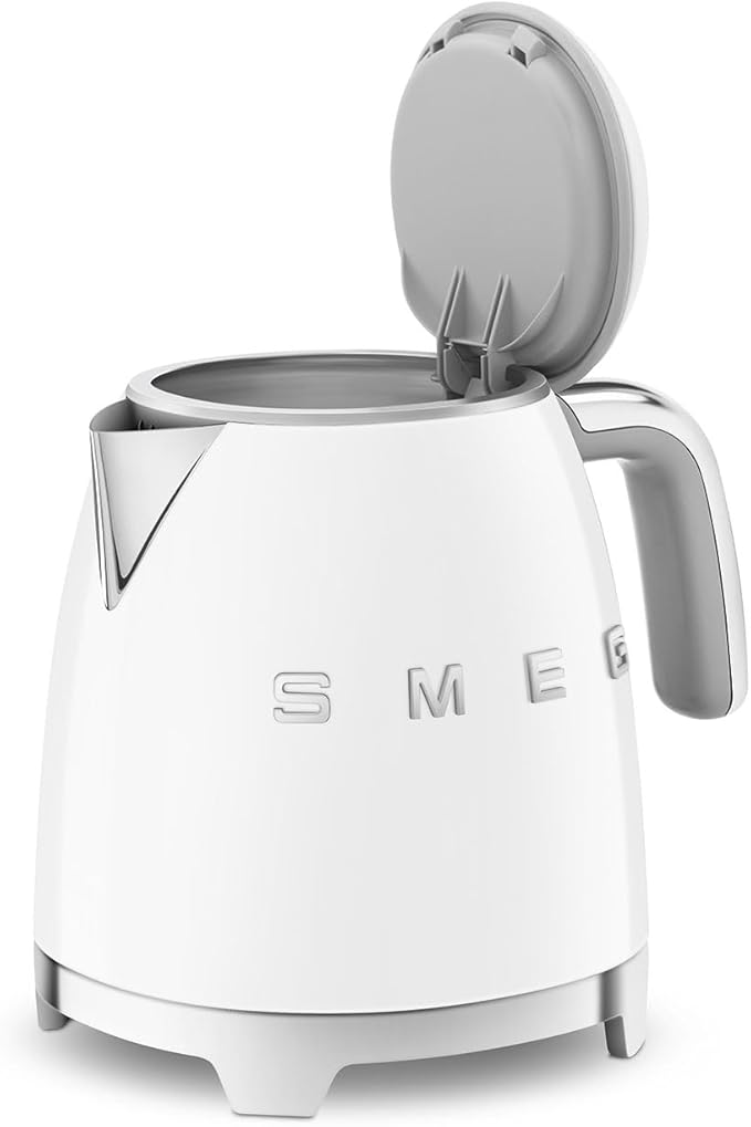SMEG Mini 50's Retro Style 3 Cup Electric Kettle with Double Wall Anti Slip Base and Water Level Indicator (White)