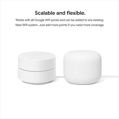Nest WiFi Router and 2 Points - WiFi Extender with Smart Speaker - Works with Google WiFi (3 Pack) White