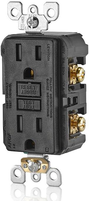 Leviton Dual-Function AFCI/GFCI Outlet, 15 Amp, Self Test, Tamper-Resistant with LED Indicator Light, Protection from Both Electrical Shock and Electrical Fires in One Device, AGTR1-E, Black