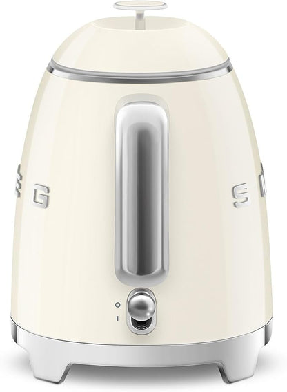 SMEG Mini 50's Retro Style 3 Cup Electric Kettle with Double Wall Anti Slip Base and Water Level Indicator (Cream)