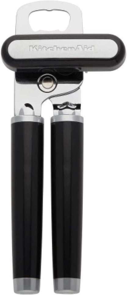 KitchenAid Classic Multifunction Can Opener and Bottle Opener Easy to Use,Razor Sharp Stainless Steel Cutting Wheel,Soft Ergonomic Handles,Black,(Pack of 12)