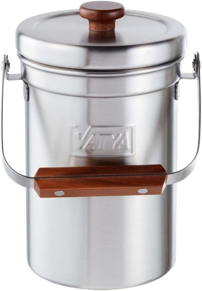Vatya Stainless Steel Kitchen Compost Bin - NO Filter Countertop Composter, Composting Bucket, Counter Top Small Indoor Food Waste Container with Lid, Odorless Food Scrap Pail, Small 0.5 Gallon