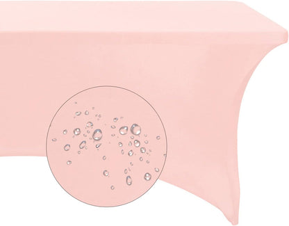 Spandex 8ft Waterproof Table Cover for Party,Wedding, Banquet, and Events(Blush Pink)