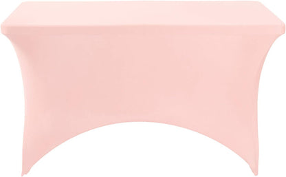 Spandex Table Cover for 4FT or 6ft or 8ft Table Universal Fitted Stretch Tablecloth for Party, Banquet, Wedding and Events-Blush Pink