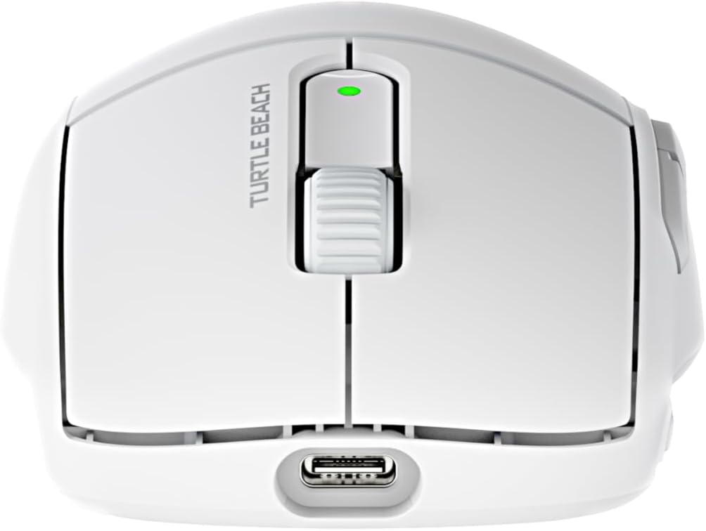 Turtle Beach Burst II Air – 2.4GHz Wireless Gaming Mouse: 47g Ultra Lightweight, Optical Switches, Symmetrical, 26K DPI Optical Sensor, Bluetooth, 120-hour Battery, USB-C Cable – White
