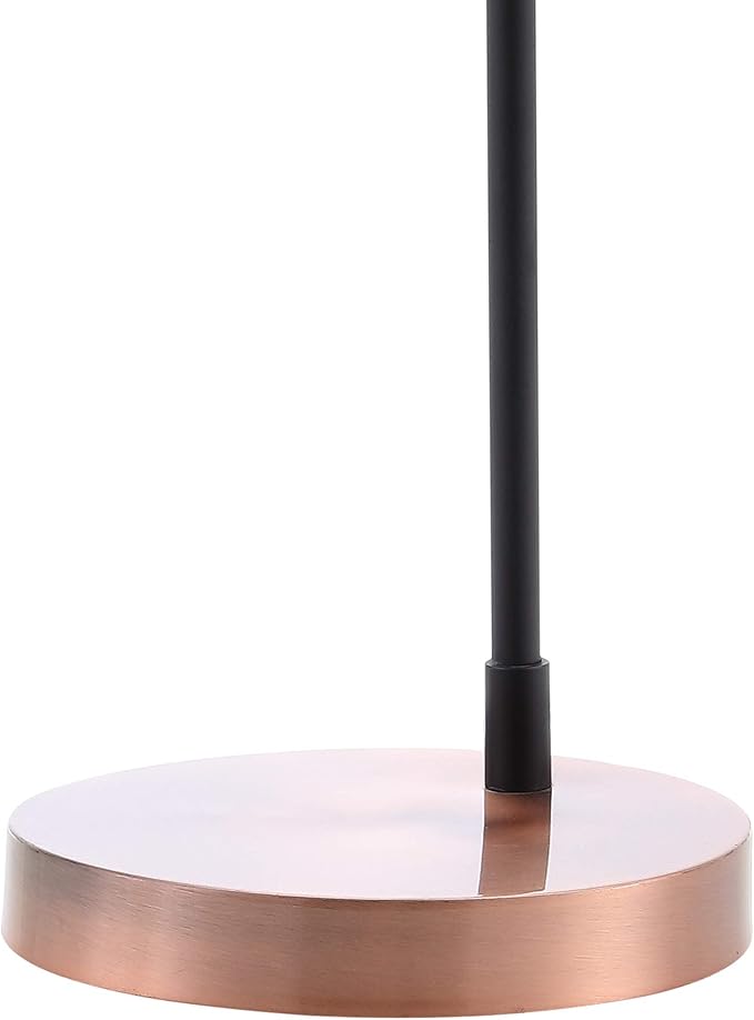 JONATHAN Y 22" Black/Copper Metal LED Task Table Lamp, Mid-Century Modern Desk Lamp for Home Office, Curved Iron Pedestal, UL Listed, LED Bulb Included JYL6101A