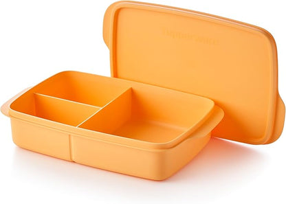 Tupperware Lunch-It Portion & Go Lunch Box Food Storage Container in Orange, Dishwasher Safe and BPA Free (4 Cups/1L)