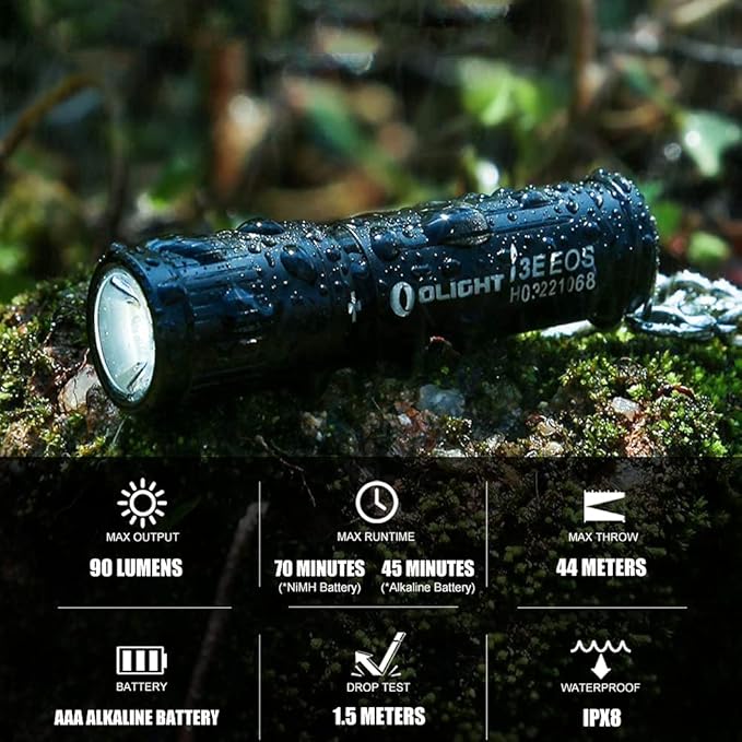 OLIGHT Sphere Smart Night Light, 75 lumens Stepless Dimming Table Lamp Bundle with 90 Lumens i3E EOS PMMA TIR Lens AAA Flashlight
