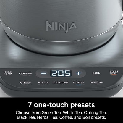 Ninja KT200 Precision Temperature Electric Kettle, 1500 watts, BPA Free, Stainless, 7-Cup Capacity, Hold Temp Setting, Silver