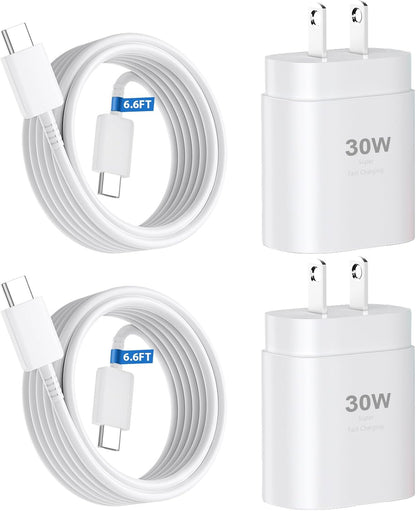 30W Phone 16 15 Charger Fast Charging,USB-C Wall Fast Charger Block Adapter with 6.6Ft USB C to C Fast Charging Cable Cord for Phone 16 15 Pro/16 15 Pro Max/15 Plus,Pro 12.9,Samsung Galaxy S24 Ultra