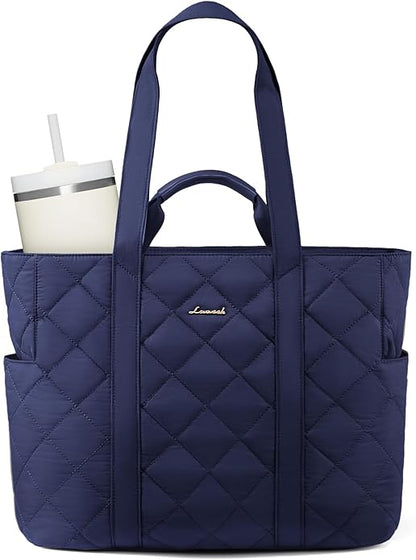 LOVEVOOK Tote Bag for Women,Light Puffer Tote Bag with Multi-pockets,Stylish Carry on Laptop Bags for Daily,Travel,Work,Gym | with Multi-pockets, Stylish, Carry on, for Daily, Travel, Work