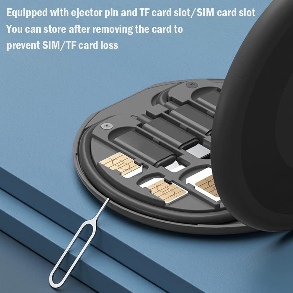 USB C Adapter OTG Cable Kit, Multi Charging Cable Case Convertor USB C to iOS Device/Type C/Micro/USB A Adapter, Data Transfer Contains Card Slot for Traveling, Use as Phone Holder (Black)