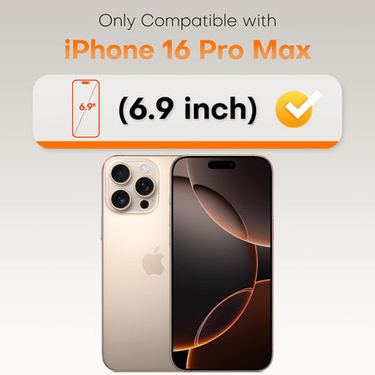 TOCOL for iPhone 16 Pro Max Screen Protector 9H Hardness Military Grade Shatterproof HD Tempered Glass Full Coverage Easy Installation Case Friendly 2 Pack
