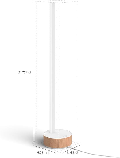 Philips Hue Signe Smart Table Lamp, Oak - White Color Ambiance LED Color-Changing Light - 1 Pack - Control with Hue App - Compatible with Alexa, Google Assistant, and Apple Homekit