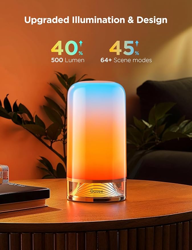 Govee RGBIC Floor Lamp, LED Corner Lamp Bundle with RGBIC Smart Table Lamp 2, Touch Bedside Lamps Work with Matter, Alexa