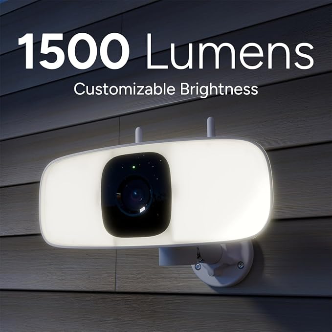 Lorex Connect 2K Floodlight Wi-Fi Security Camera | New Connect App | 160° Pan Coverage | Person Detection | Live Auto-Tracking | Color Night Vision | 2-Way Talk | Cloud & Local Storage Option