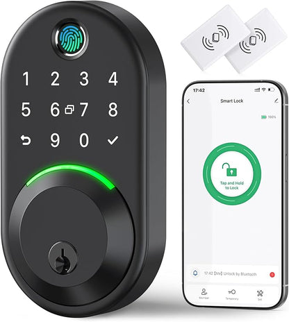 Smart Deadbolt Door Lock with Keypad:Yamiry Fingerprint Keyless Entry Deadbolt,Digital Smart Locks for Front Door,Electronic Code,Easy Installation
