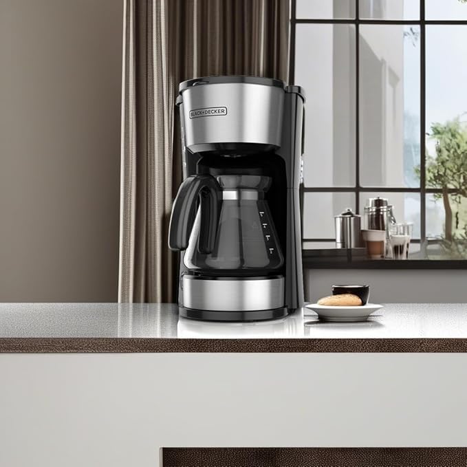 BLACK+DECKER CM0755S 4-in-1 5-Cup Coffee Station Coffeemaker, Stainless Steel