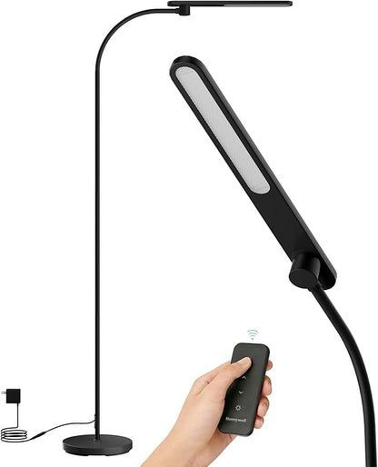 Honeywell F4 Sunturalux™ LED Floor Lamp with Wireless Remote, CRI 97 Full-Spectrum Dimmable Reading Light, Flexible Gooseneck Task Lamp, 77.5" Tall Standing Lamp