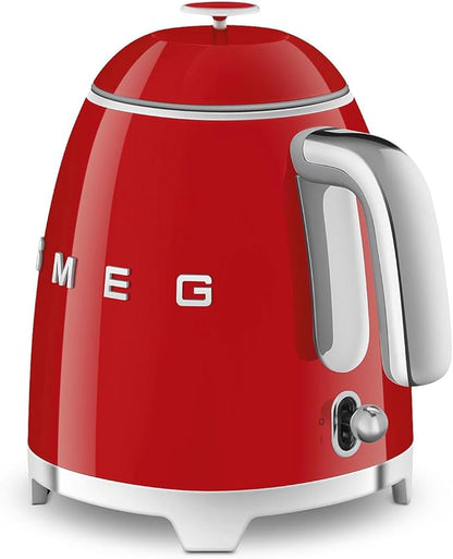 SMEG Mini 50's Retro Style 3 Cup Electric Kettle with Double Wall Anti Slip Base and Water Level Indicator (Red)