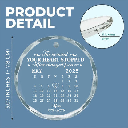 The Moment - Personalized Custom Holiday Decoration, Ideal for Loss of Loved Ones, Memorial Glass Ornament