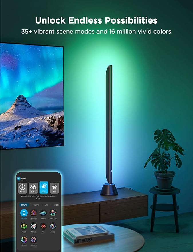 Govee Smart LED Light Bars, 31 Inch RGBIC WiFi Light Bars with Scene and Music Modes, Multiple Placement Options Suitable for 70-85 inch TVs, Works with Alexa,Google Assistant, App Control, 2 Pack