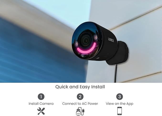 Lorex 4K Spotlight Indoor/Outdoor Wi-Fi 6 Security Camera with Smart Security Lighting, Person, Vehicle, Animal and Package Detection, 2-Way Talk, Quick Response, Lorex Fusion