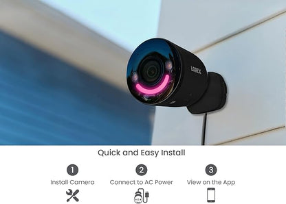 Lorex 4K Spotlight Indoor/Outdoor Wi-Fi 6 Security Camera with Smart Security Lighting, Person, Vehicle, Animal and Package Detection, 2-Way Talk, Quick Response, Lorex Fusion