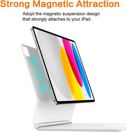 Magic Keyboard Case for iPad 11th (A16, 2025)/10th Generation 2022, Magnetic Stand with Multi-Touch Trackpad, iPad 10.9-inch 10th Gen /11th Gen Keyboard Case, Floating Cantilever Stand,Backlit,White