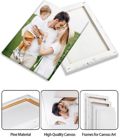 Personalized Custom Canvas Wall Art, Custom Canvas Prints with Your Photos for Living Room, Bedroom, Wedding Pet Baby Family Photo Framed Wall Art, Customized Photo Gift for Family，Friend，Lover，Pet