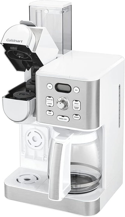 Cuisinart 12-Cup Coffee Maker, Single-Serve Brewer Glass Carafe, Automatic Hot & Iced Coffee Machine, Brew Strength Control and Brew Pause, SS-16W, White
