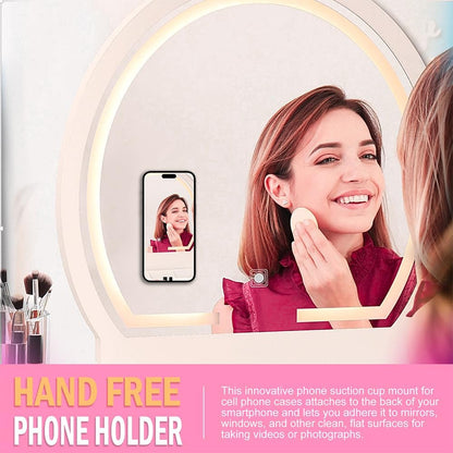 Silicone Suction Phone Holder Mount, Adhesive Accessory for iPhone and Android, Hands-Free Mirror Shower Holder for TikTok Videos and Selfies (Transparent, Single Sided)