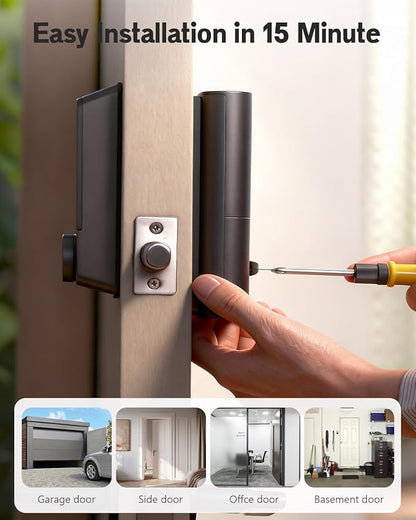 Smart Door Lock with Apple Home Ecosystem Fingerprint Keyless Entry Door Lock Safety Keypad Deadbolt with Code, Built-in Wi-Fi, IP65, Supports Apple Homekit, Alexa, Google for Front Door or Back