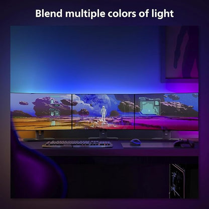Philips Hue 24-27" PC Triple-Monitor Smart LED Light Strip - White and Color Ambiance - Requires Hue Bridge - 1-Pack - Control with Hue App - Works with Alexa, Google Assistant and Apple HomeKit