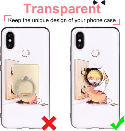 Cat Phone Ring Holder - EI Sonador Clear Cell Phone Ring Holder Transparent Stand Finger Grip (2 Silver Cat)
