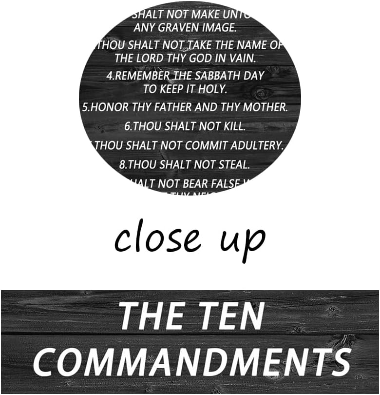 Inspirational Canvas Wall Art Office Print Christian Religion Pictures Motivational Picture The Ten Commandments Poster Painting Modern Inspiring Artwork School Living Room Wall Decor [18''Wx 24''H]