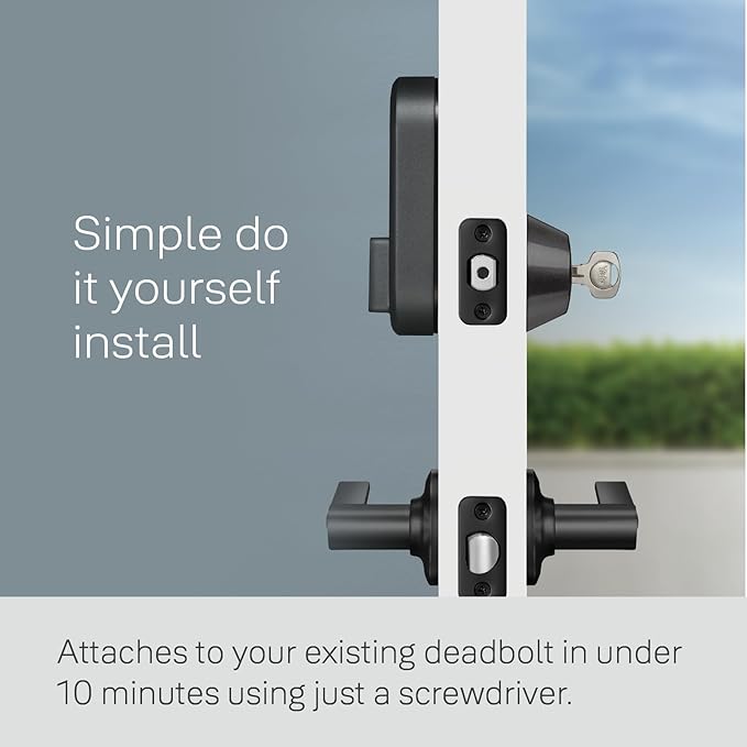 Yale Approach Smart Wi-Fi Deadbolt Retrofit Smart Lock, Unlimited Virtual Keys, App Remote Control, Keyless Entry - Black